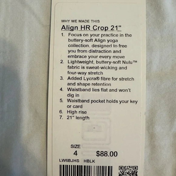 Lululemon Gray Leggings Align HR Crop 21” - Picture 6 of 6